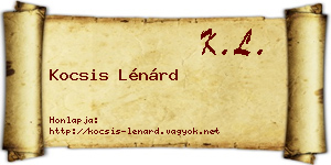 Kocsis Lénárd névjegykártya