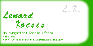 lenard kocsis business card